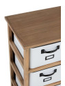 Armoire 12 Tiroirs Metal Blanc et Bois Naturel