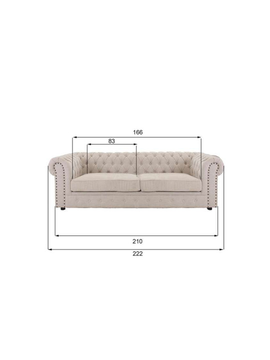 Canapé capitonné large chesterfield lin Canapé capitonné large chesterfield lin