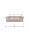 Canapé capitonné large chesterfield lin Canapé capitonné large chesterfield lin