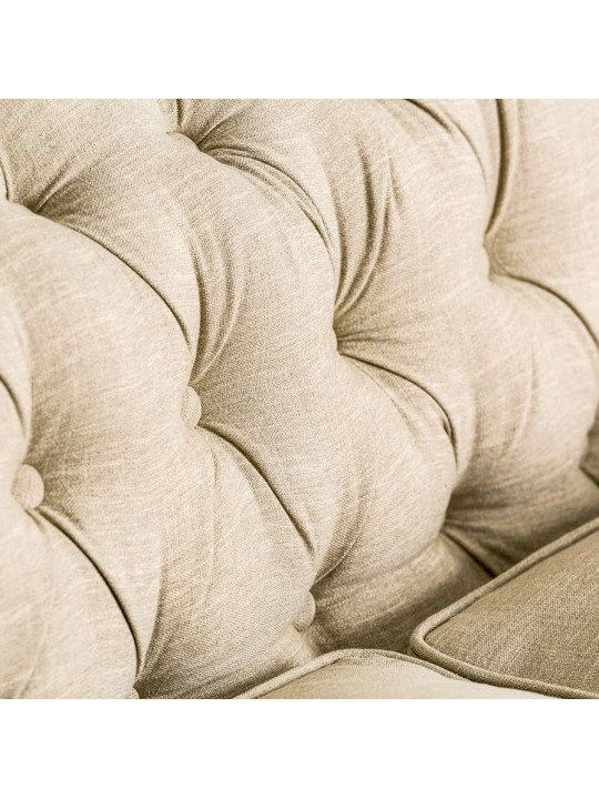 Canapé capitonné large chesterfield lin Canapé capitonné large chesterfield lin