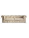 Canapé capitonné large chesterfield lin Canapé capitonné large chesterfield lin
