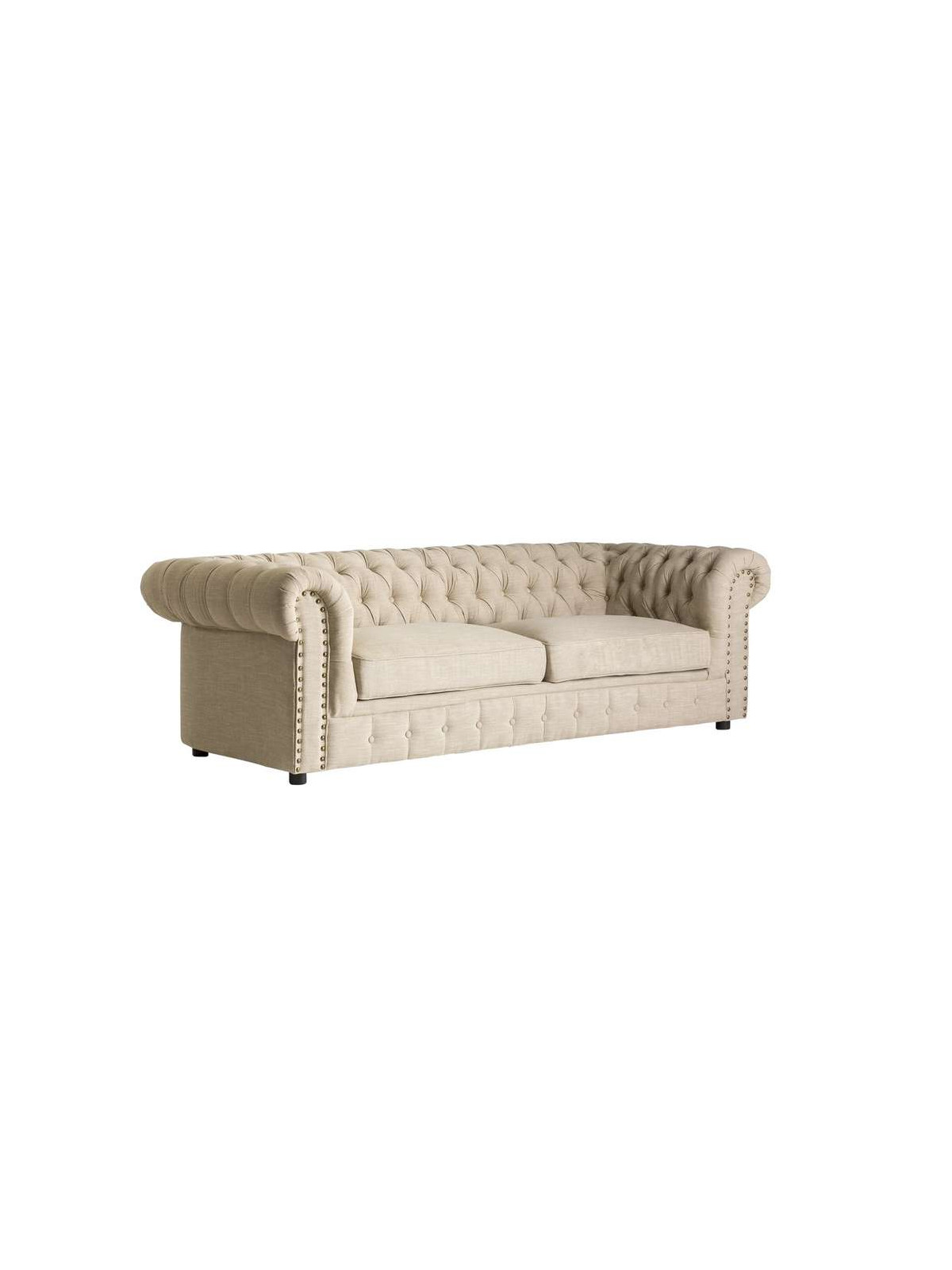Canapé capitonné large chesterfield lin 