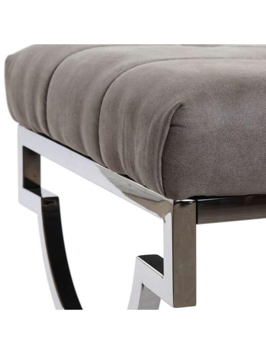 Banquette grise pieds acier