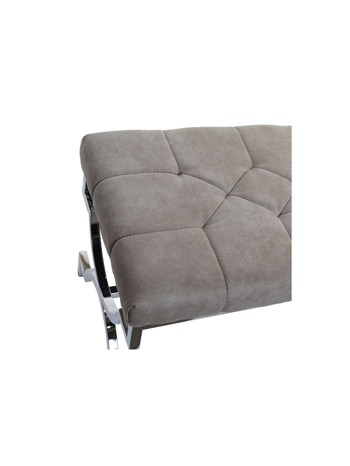 Banquette grise pieds acier