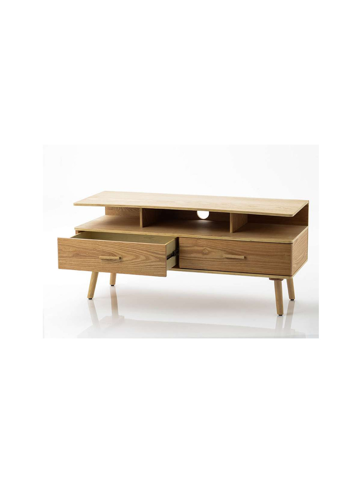 Meuble TV frene bois naturel