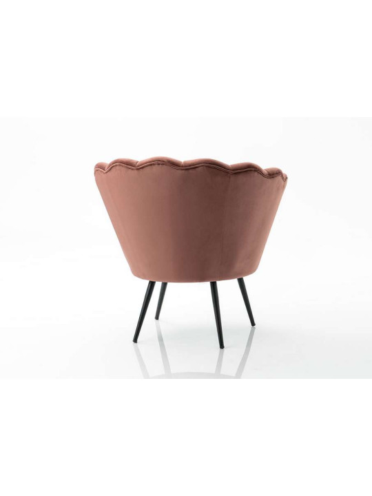 Fauteuil  Coquillage velours rose