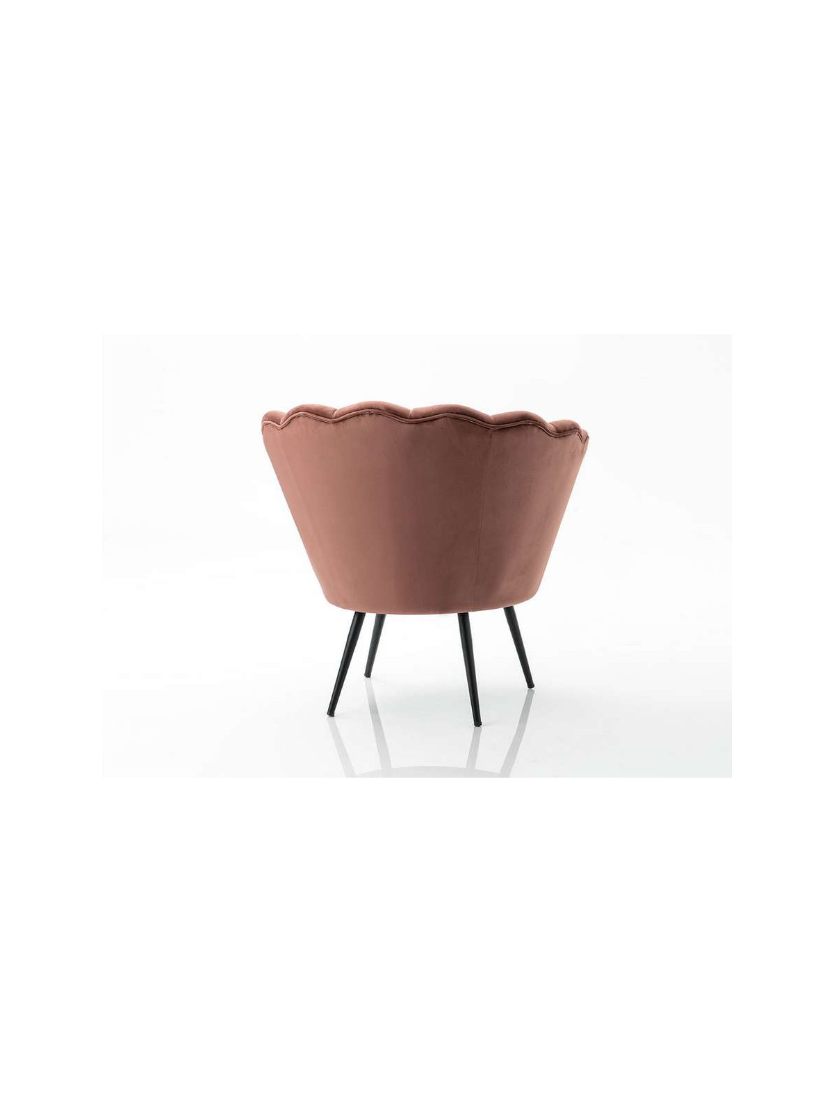 Fauteuil  Coquillage velours rose