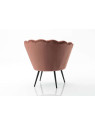 Fauteuil  Coquillage velours rose