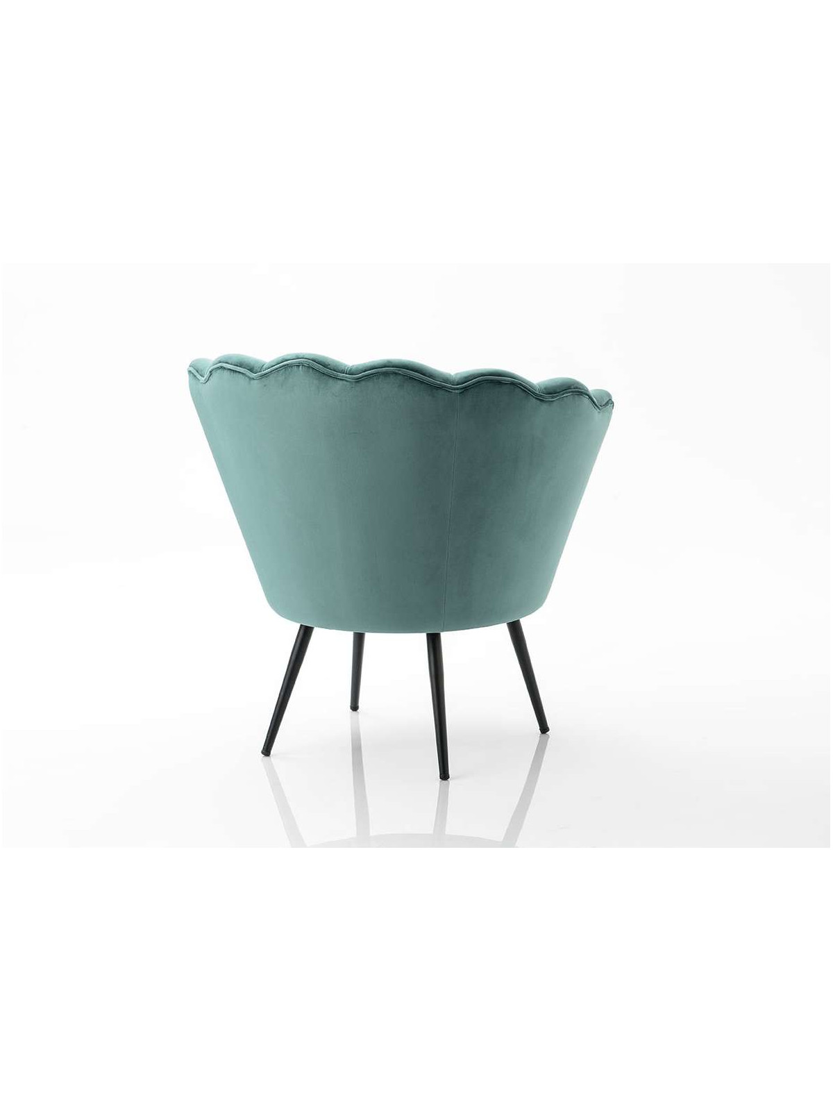 Fauteuil  Coquillage velours bleu