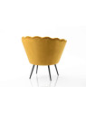 Fauteuil  Coquillage velours moutarde