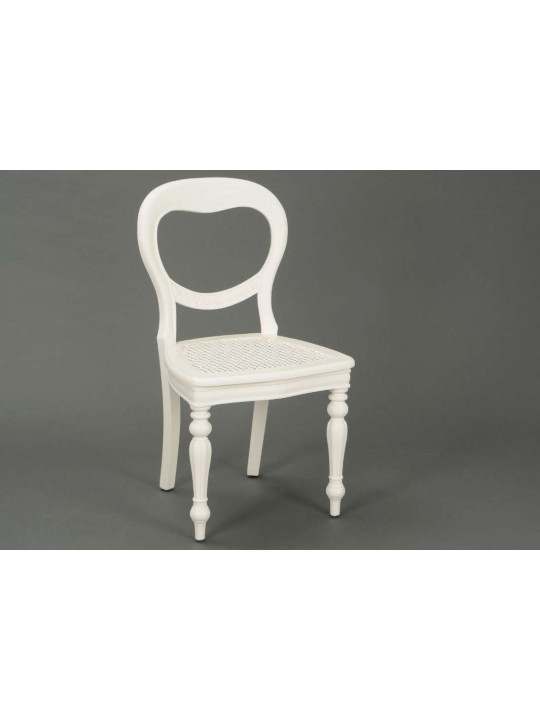 Chaise blanche chic assise rotin Agathe