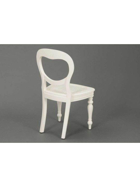 Chaise blanche chic assise rotin Agathe