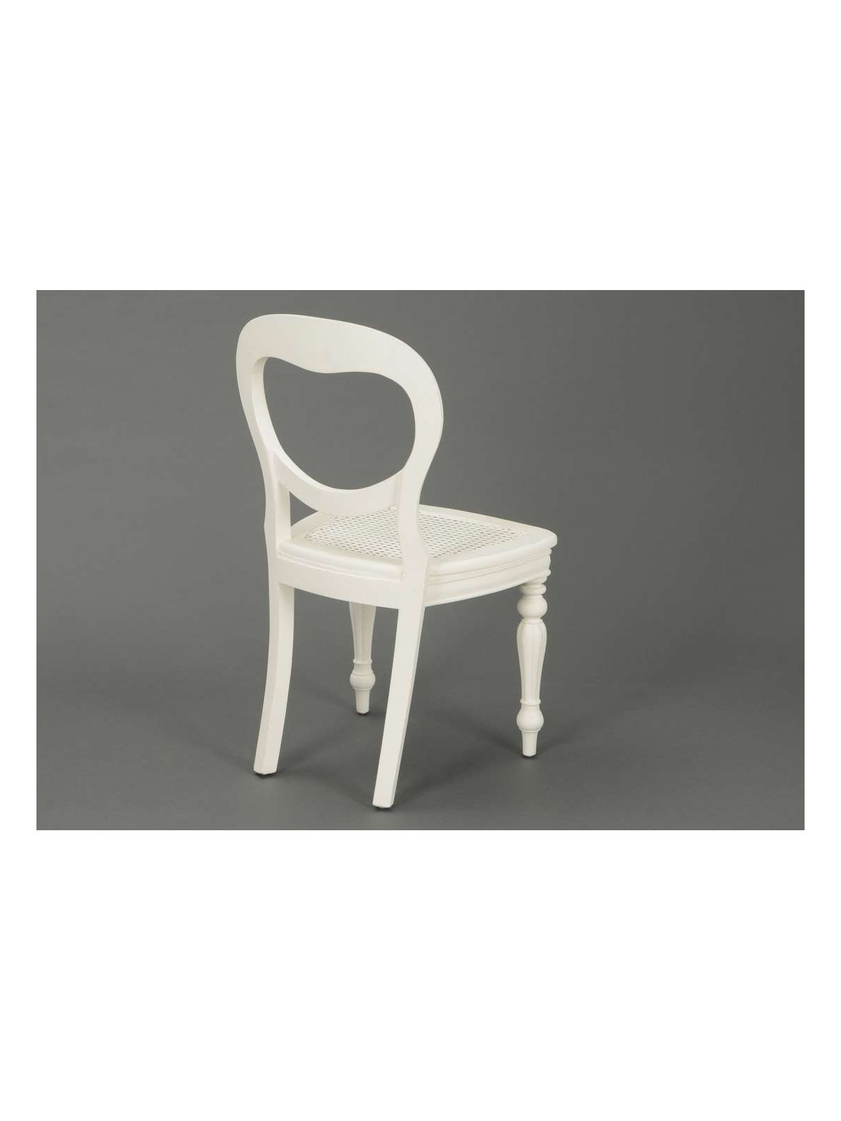 Chaise blanche chic assise rotin Agathe