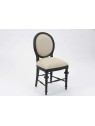 Chaise médaillon noire et lin