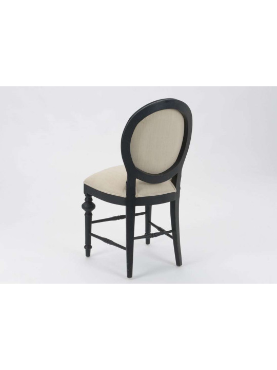 Chaise médaillon noire et lin
