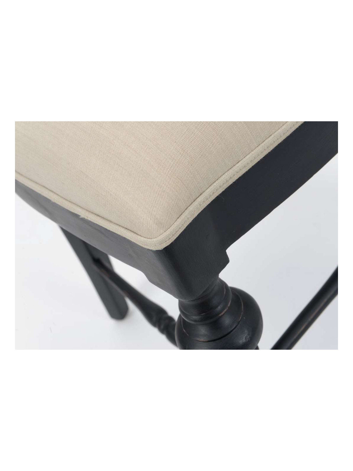 Chaise médaillon noire et lin