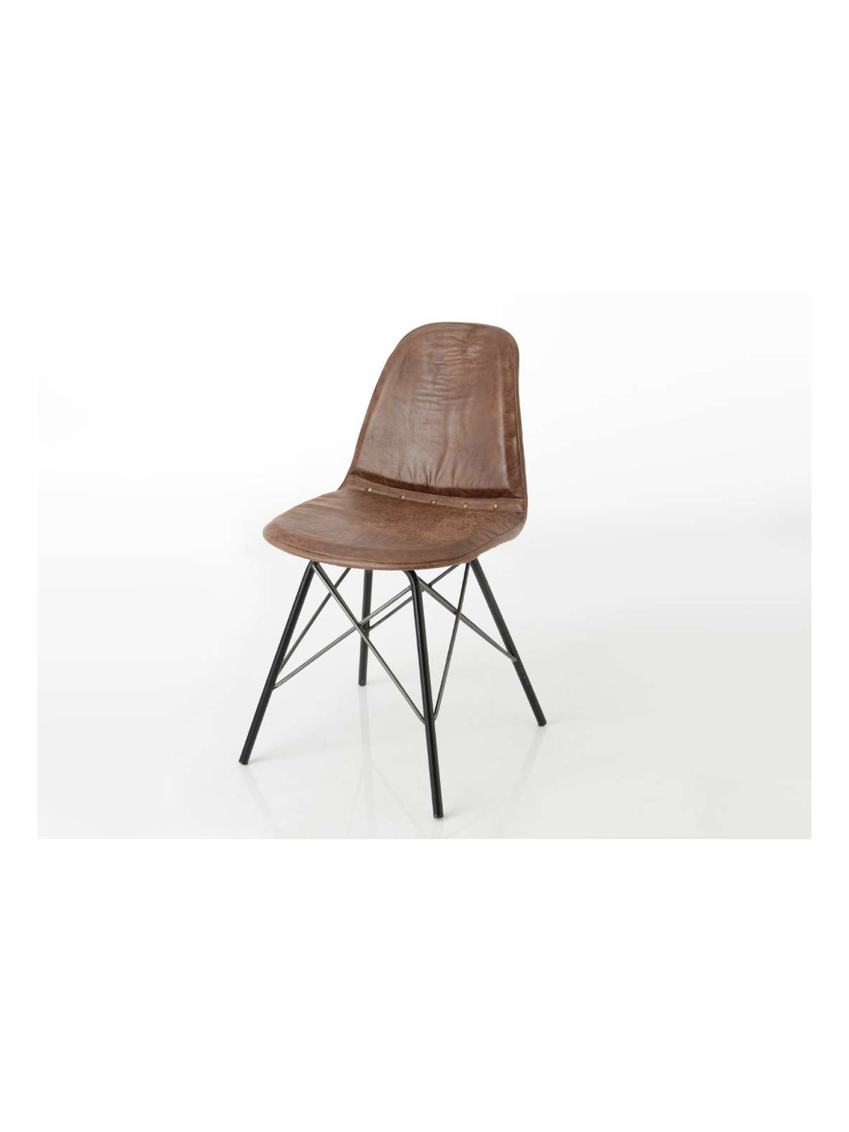 Chaise Grillage Cuir camel