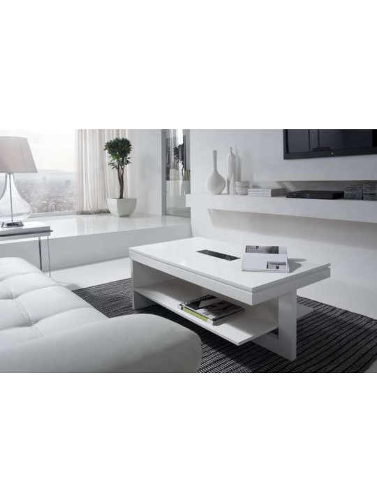 Table basse Relevable bois blanc