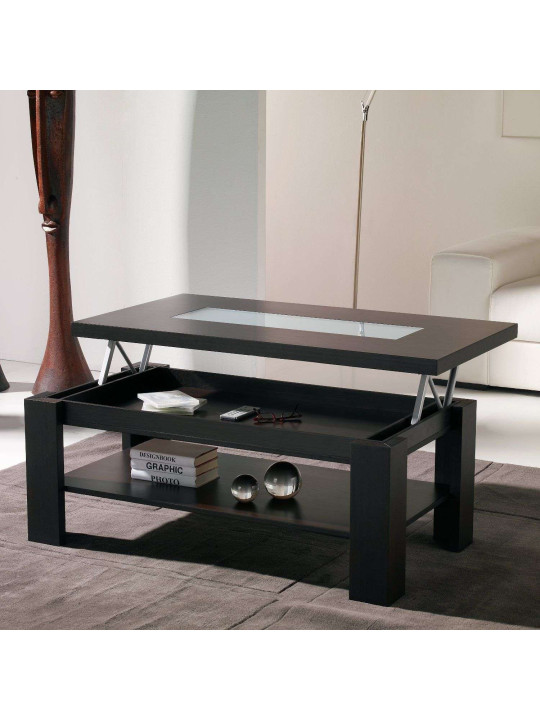 Table basse Relevable bois wengé Table basse Relevable bois wengé