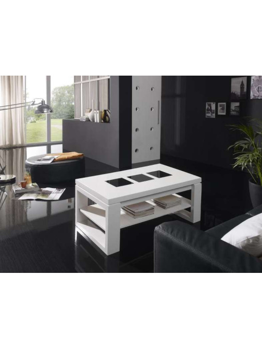 Table basse Relevable laquée blanc