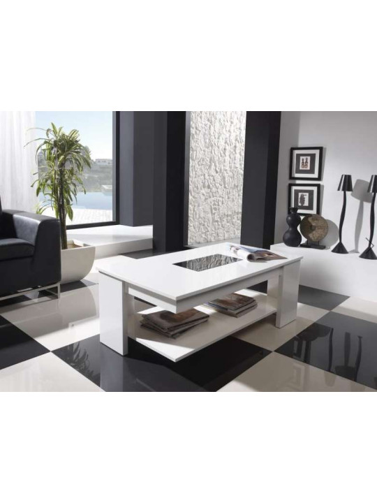 Table basse Relevable laquée blanc