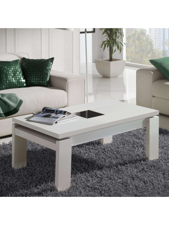 Table basse Relevable laquée blanc