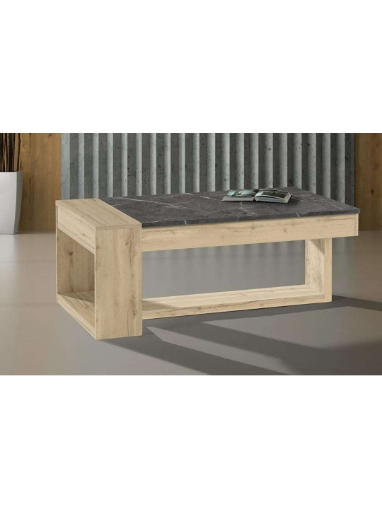 Table basse Polar bois naturel et gris