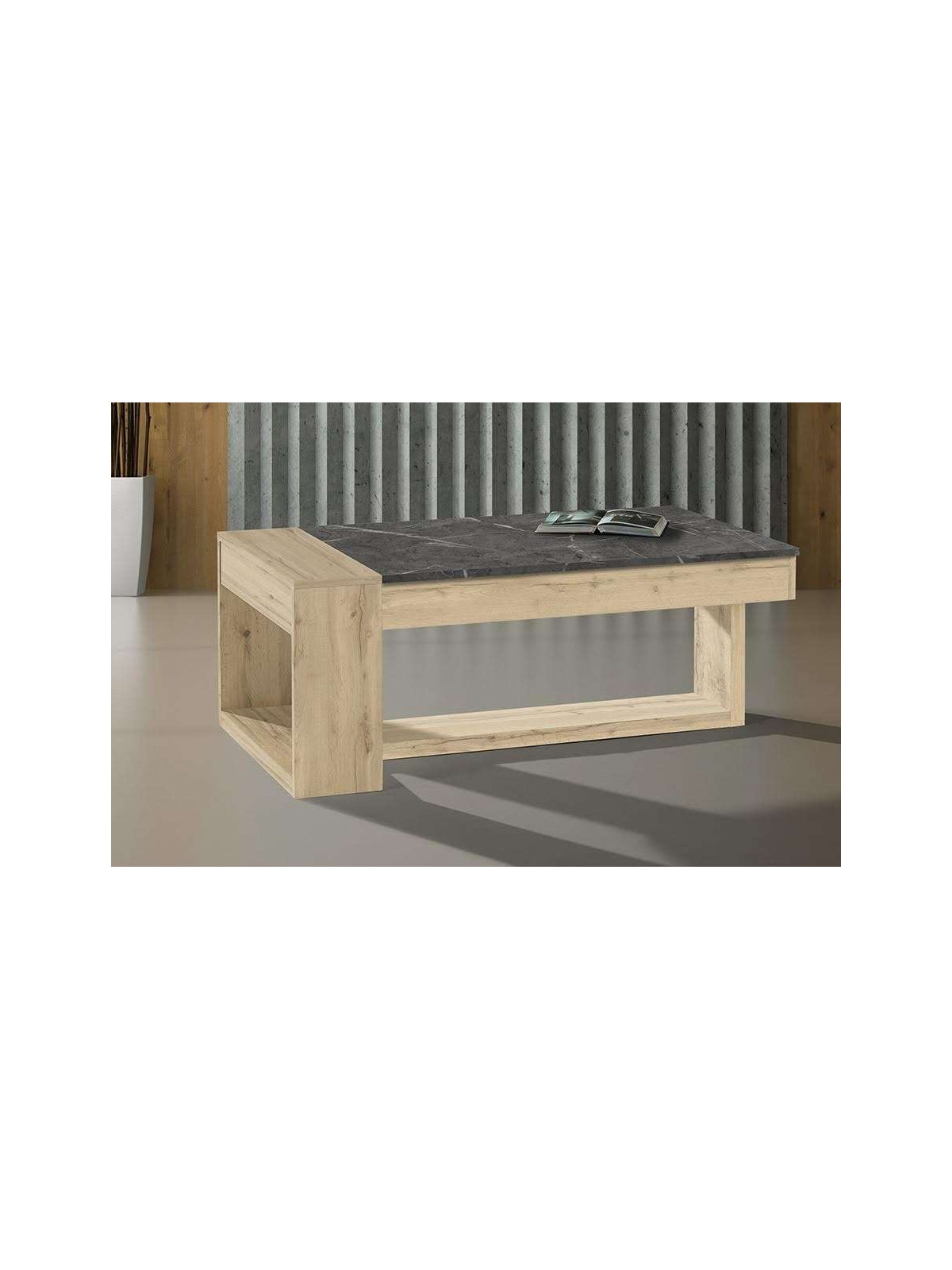 Table basse Polar bois naturel et gris