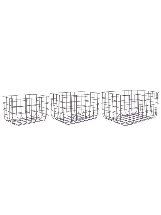 Set de 3 paniers de rangement design Noir