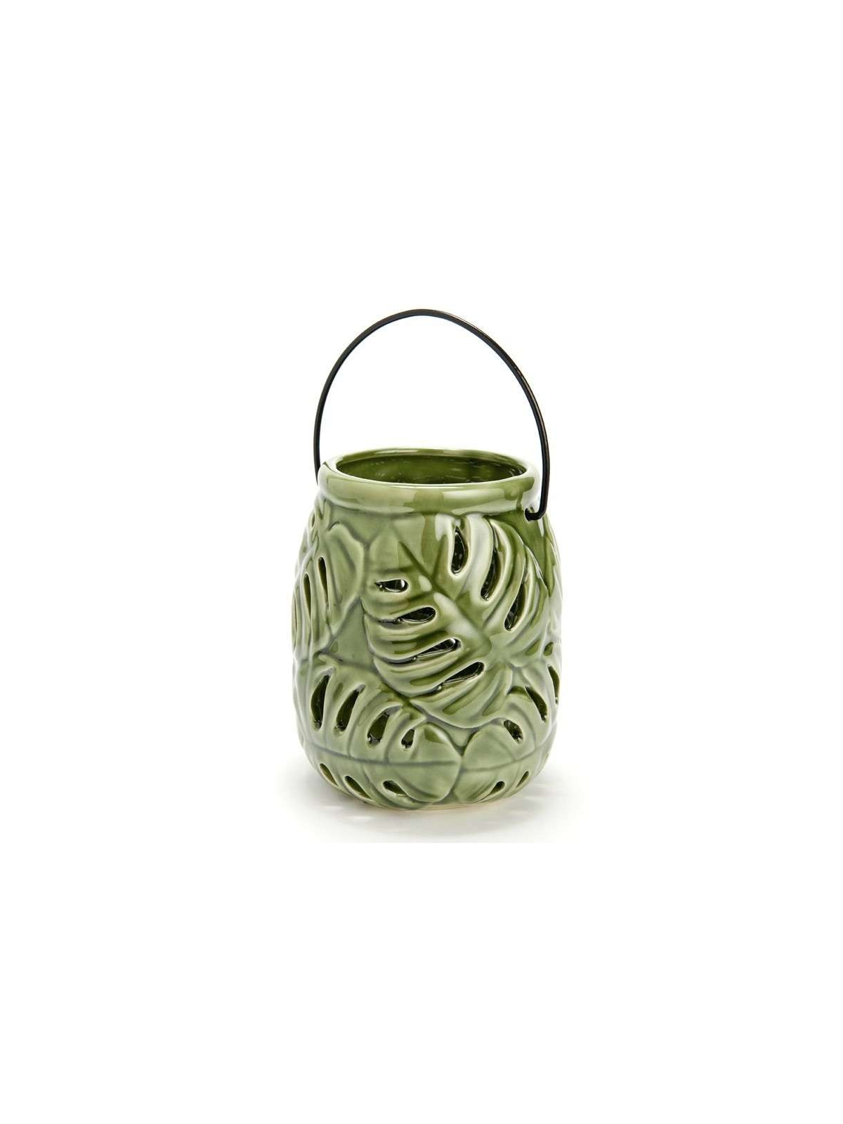 Lanterne Porcelaine Jungle verte