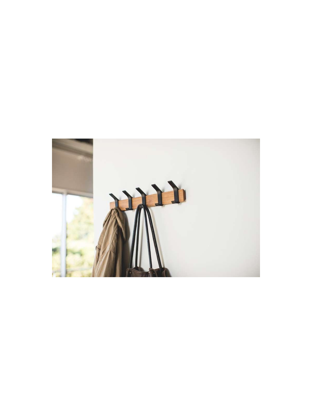 Porte manteau noir alu et bois