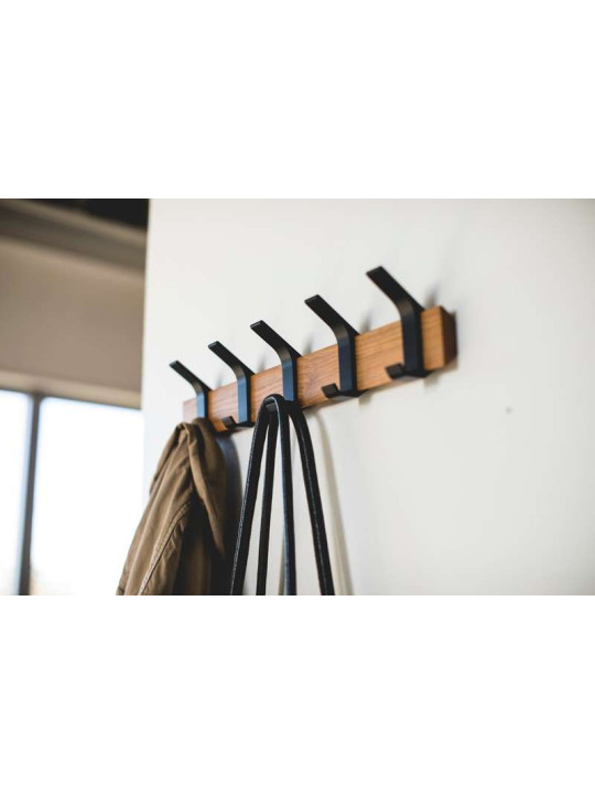 Porte manteau noir alu et bois Porte manteau noir alu et bois