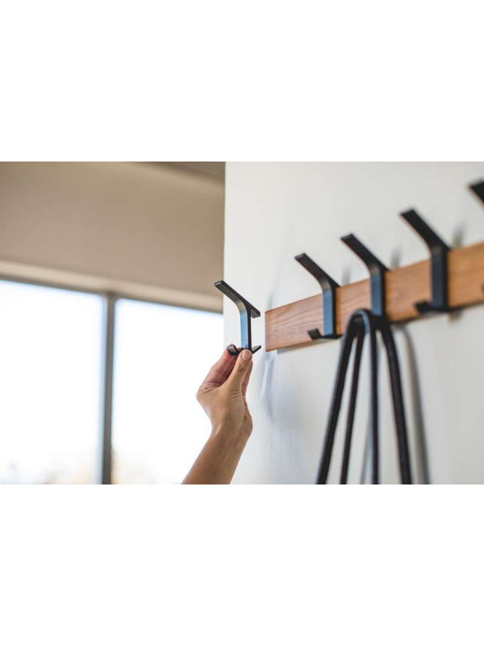 Porte manteau noir alu et bois Porte manteau noir alu et bois