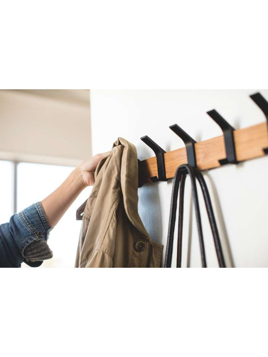 Porte manteau noir alu et bois Porte manteau noir alu et bois