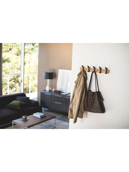 Porte manteau noir alu et bois Porte manteau noir alu et bois