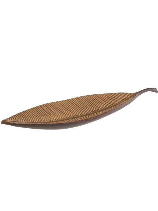 Plat Feuille Resine Marron Clair