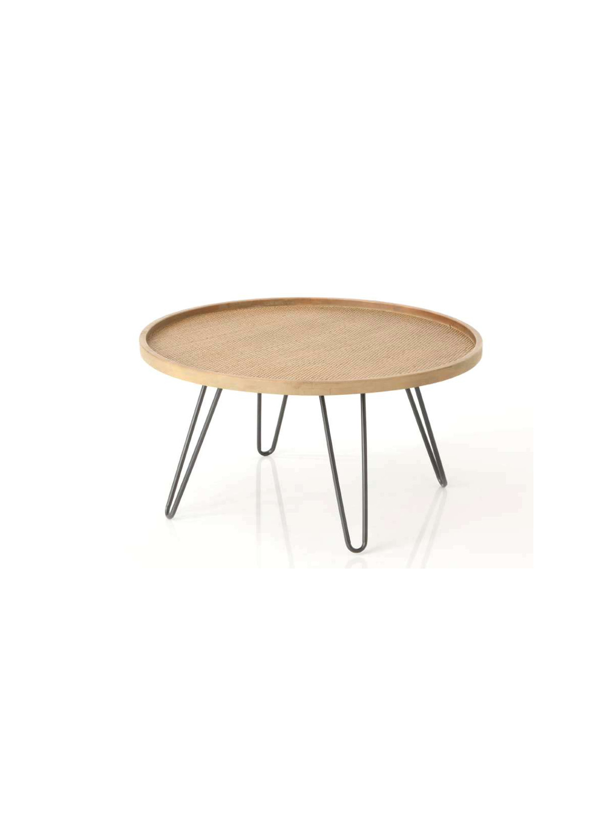 Table basse ronde rotin
