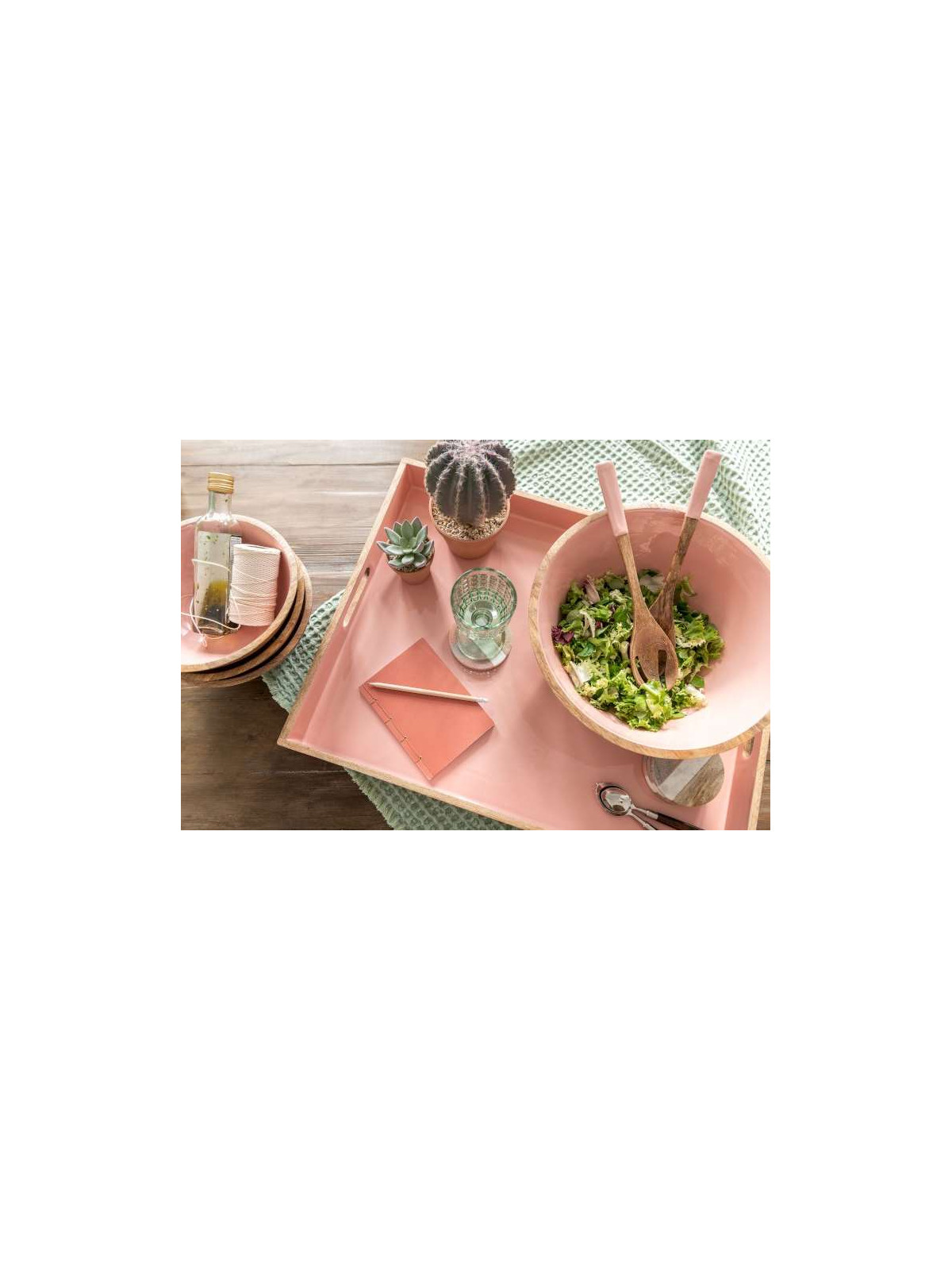 Plateau Bois De Manguier Rose