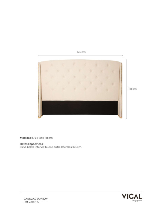 Tête de lit beige 2 personnes Vical Home Tête de lit beige 2 personnes Vical Home