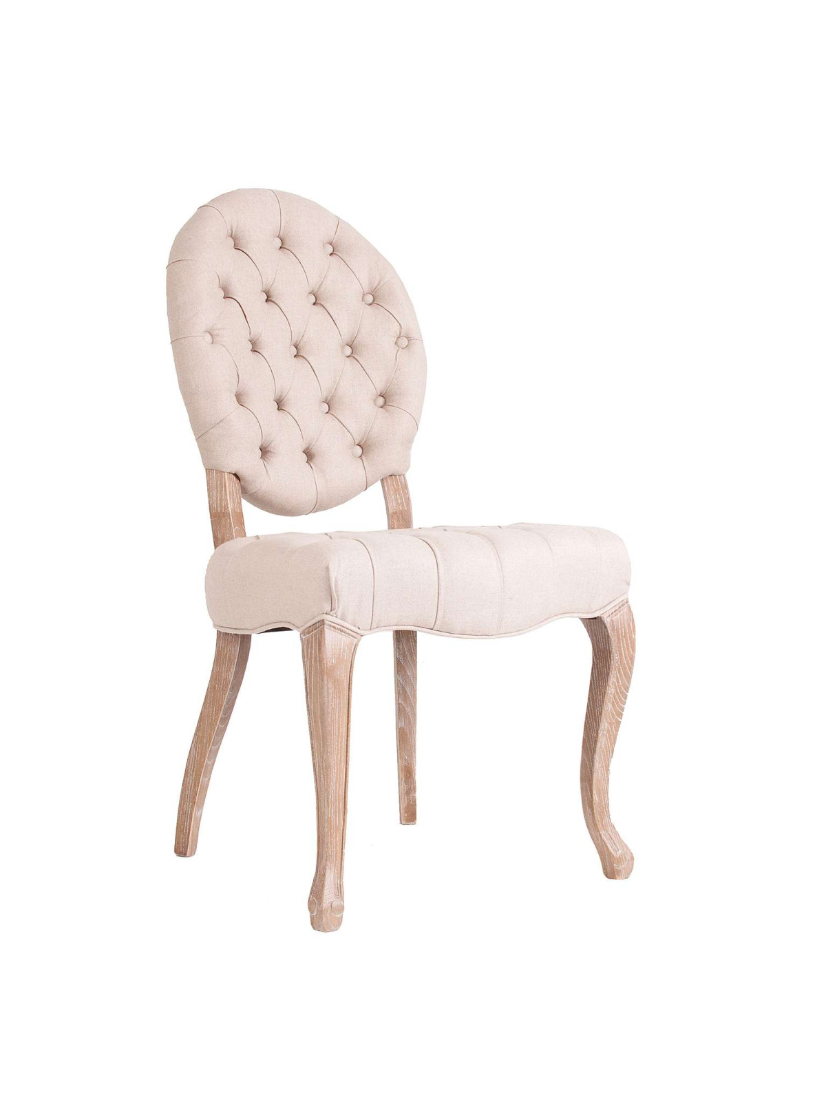 Chaise capitonnée lin galbée