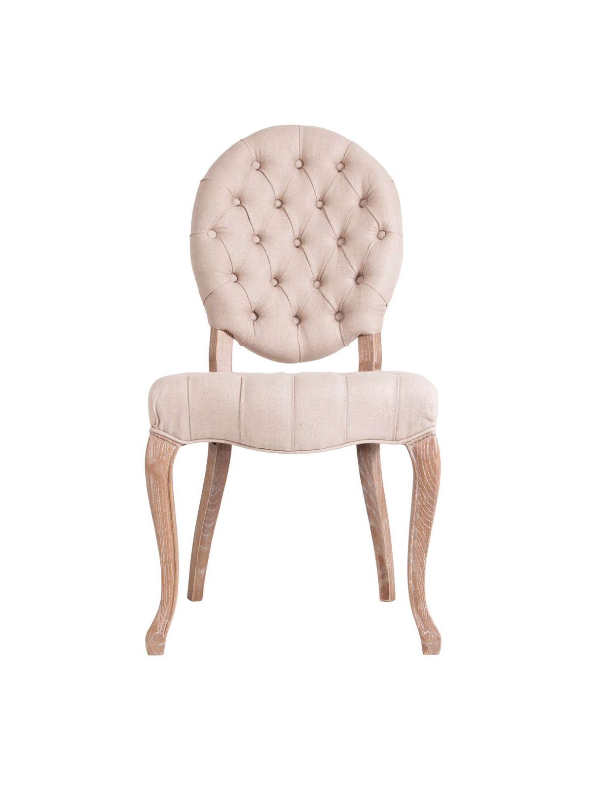 Chaise capitonnée lin galbée