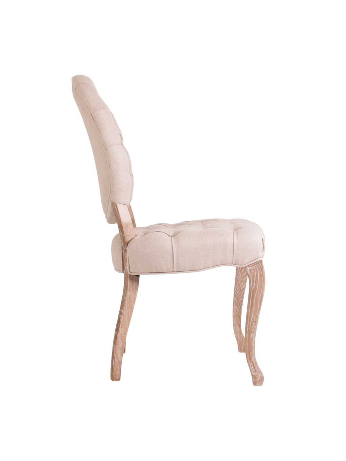 Chaise capitonnée lin galbée