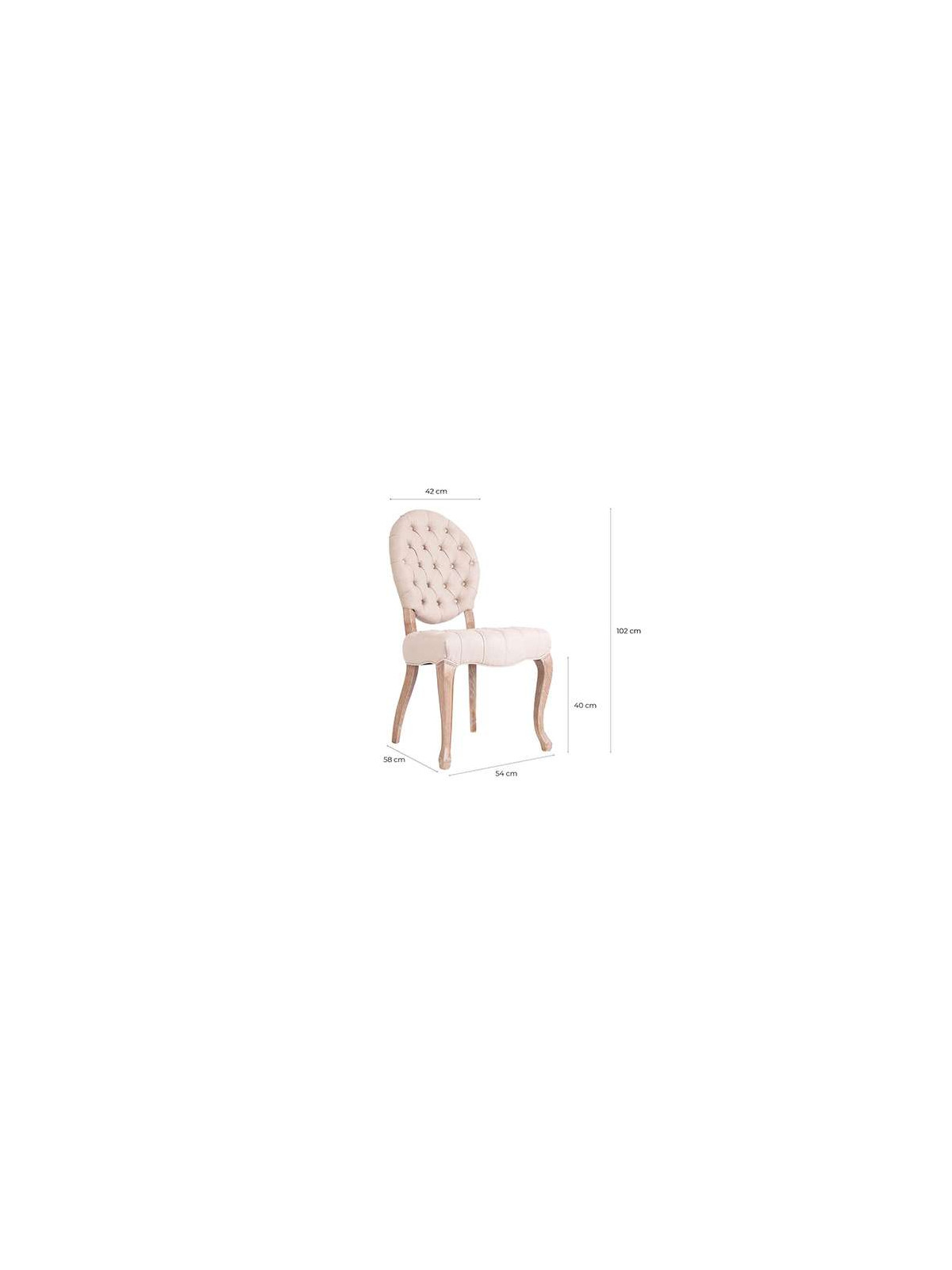 Chaise capitonnée lin galbée
