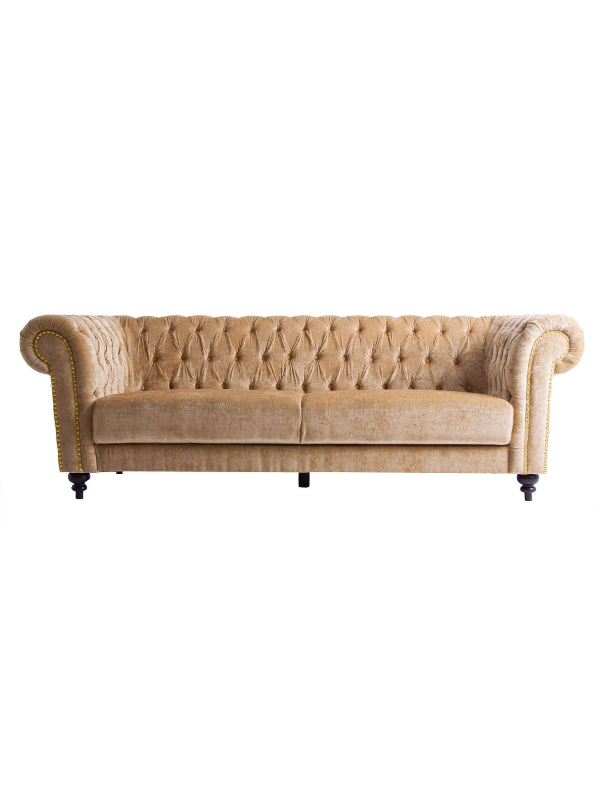 Canapé capitonné chesterfield beige chic