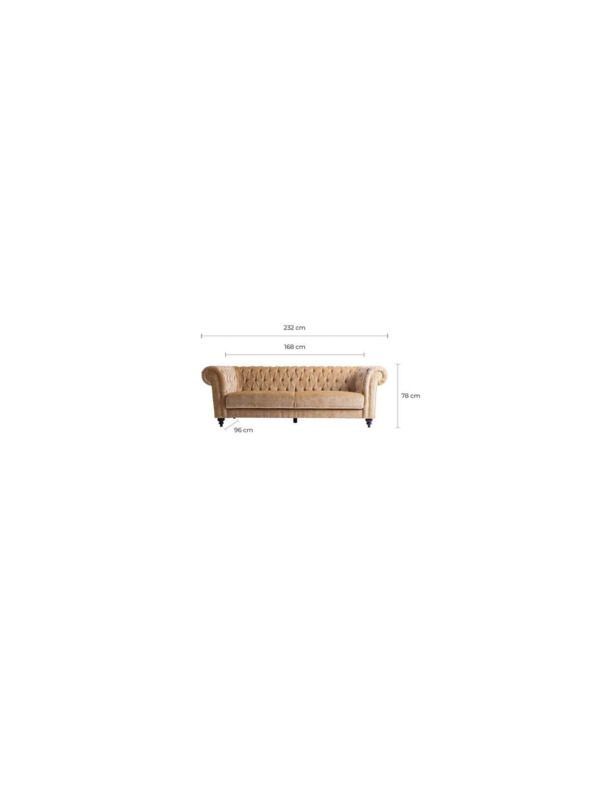 Canapé capitonné chesterfield beige chic