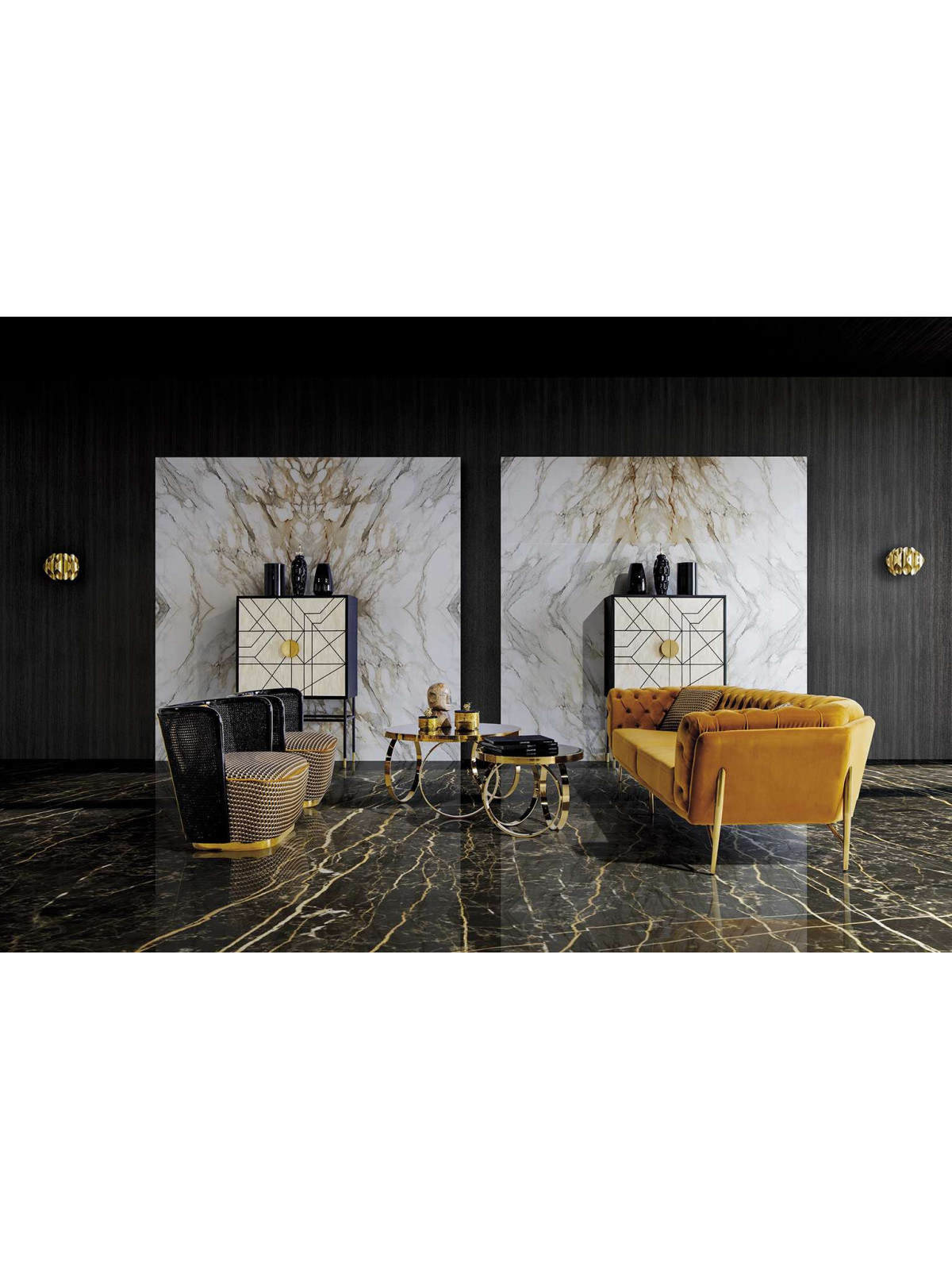 Table basse ronde anneaux