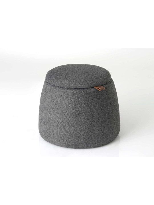 Pouf coffre rond design gris Amadeus