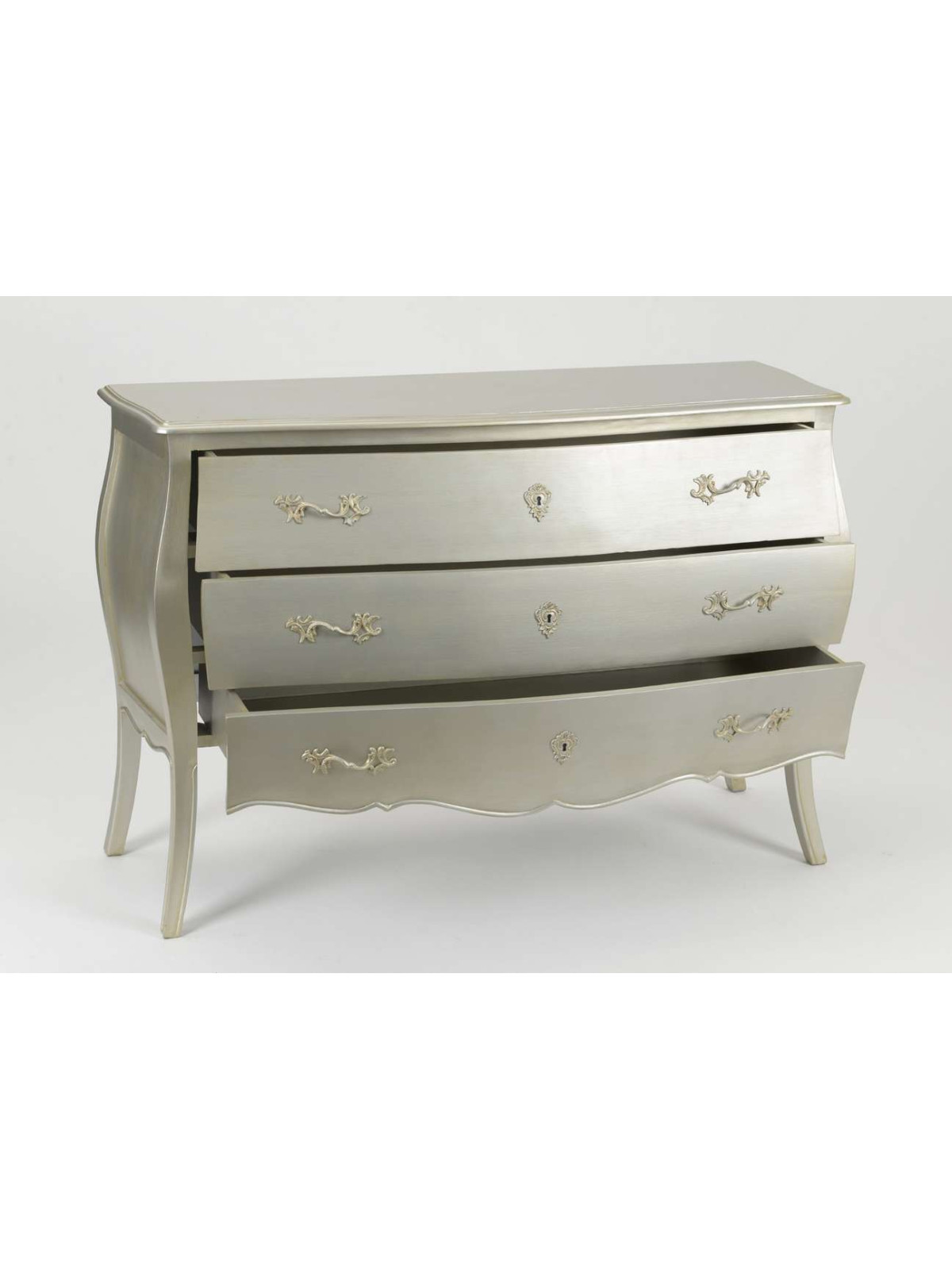 Commode Amadeus longue argentée gamme Murano