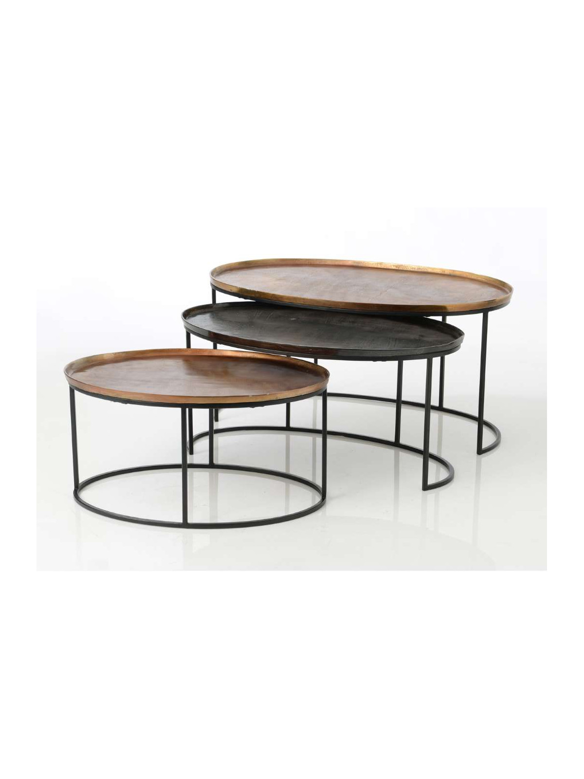 Set de 3 tables basses gigognes ovales Amadeus