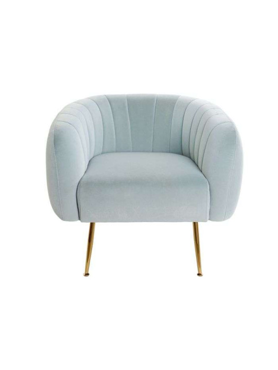 Fauteuil bleu ciel velours chic